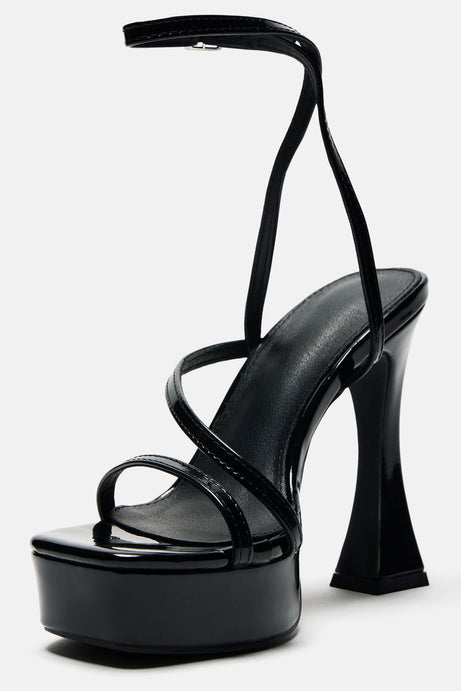 Andrea Platform Block Heels - Black