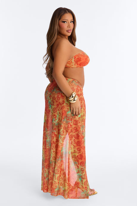 Pure Paradise Bikini And Sarong - Orange/combo