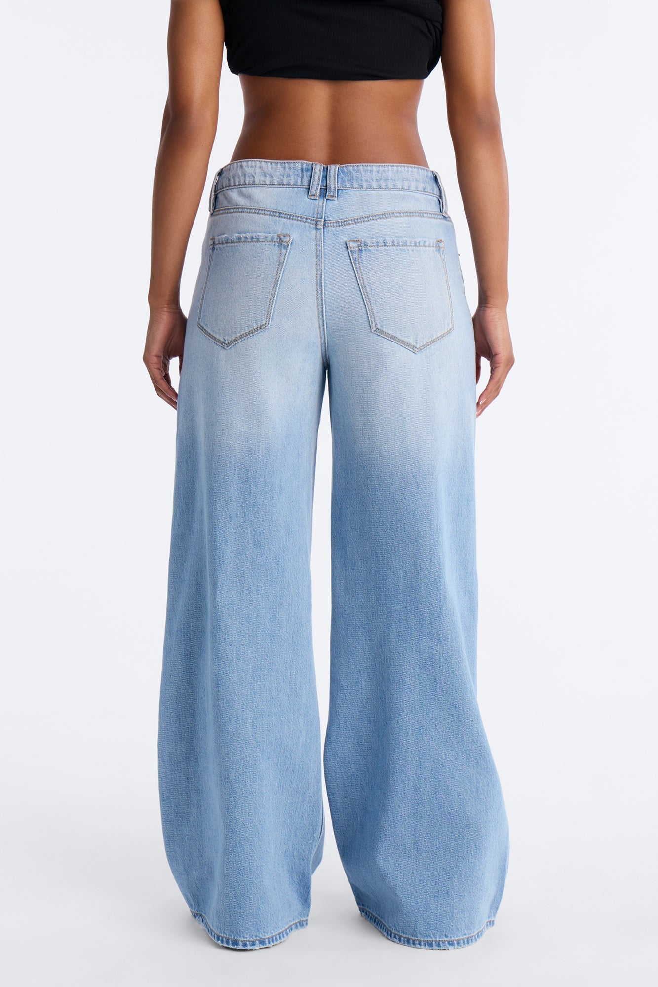 Seabrook Destroyed Wide Leg Jeans - Light Wash