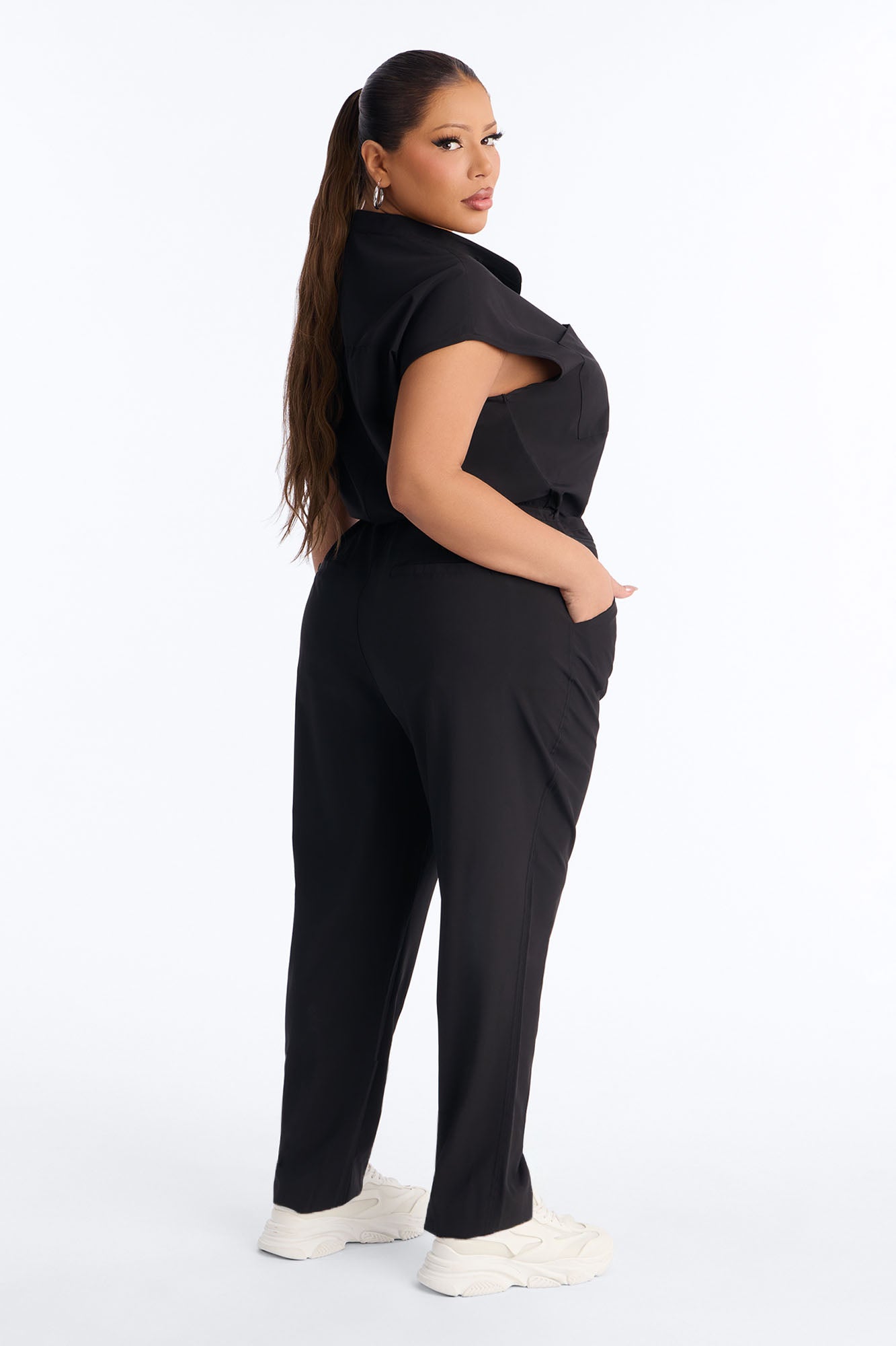 Ready Next Shift Stretch Scrub Jumpsuit - Black