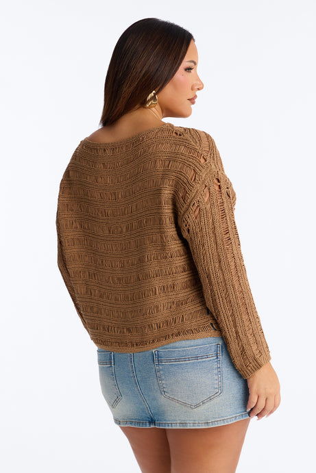 Cute As Ever Distressed Sweater - Olive