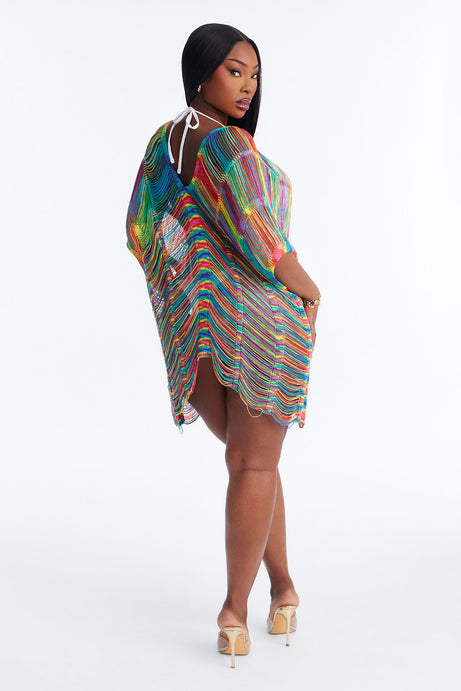 Elizabeth Crochet Cover Up Dress - Multi Color