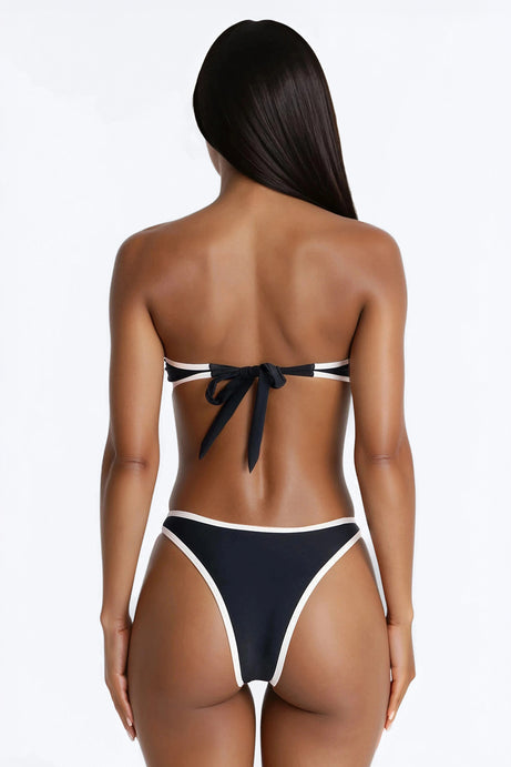 Harper Hardware Contrast Trim 2 Piece Bikini - Black/White