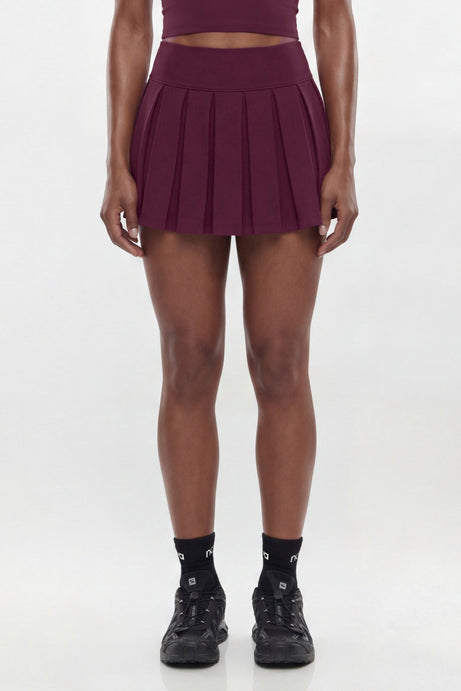 ProStretch™ Pleated Mini Skort - Merlot