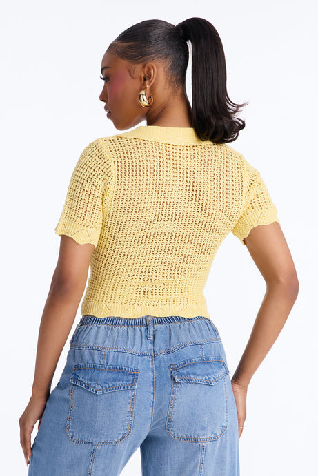 Jazzy Sweater Shirt - Butter Yellow