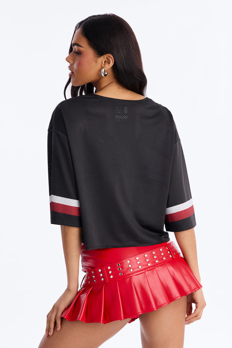 NBA Chicago Bulls Cropped Top - Black