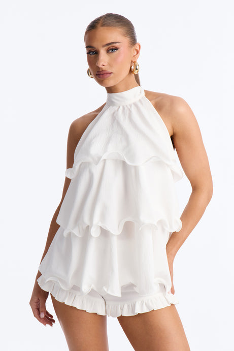 Le Fleur Halter Short Set - White