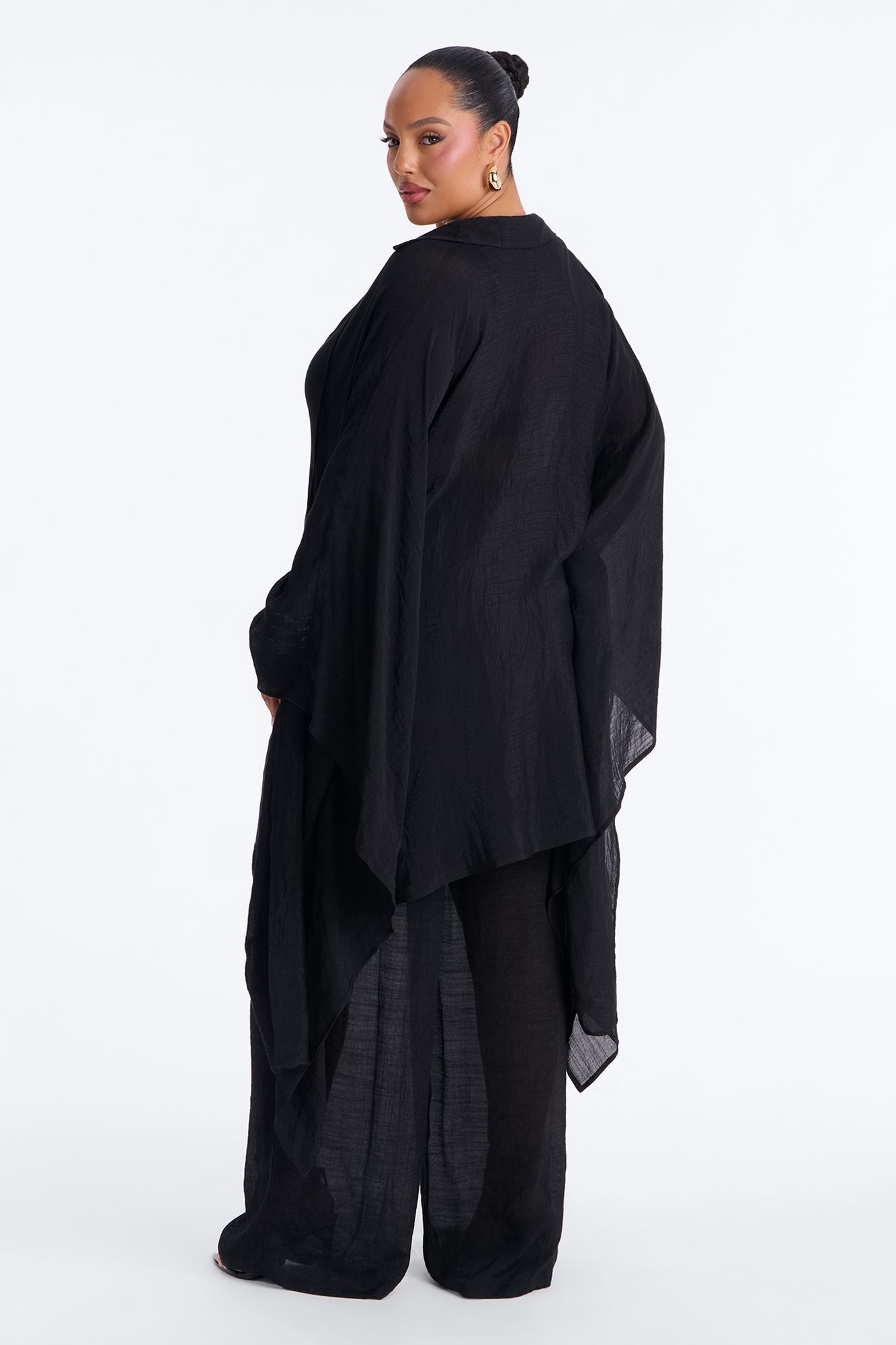 Addison Linen Pant Set - Black