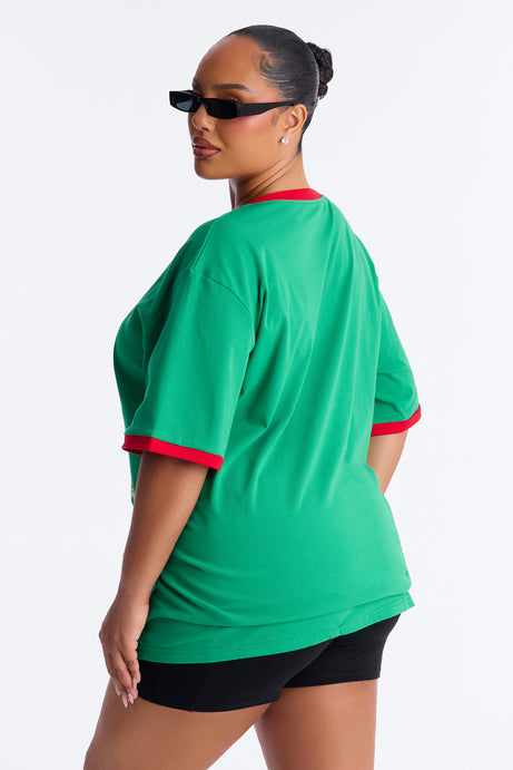 Portugal Oversized Ringer Tee - Green