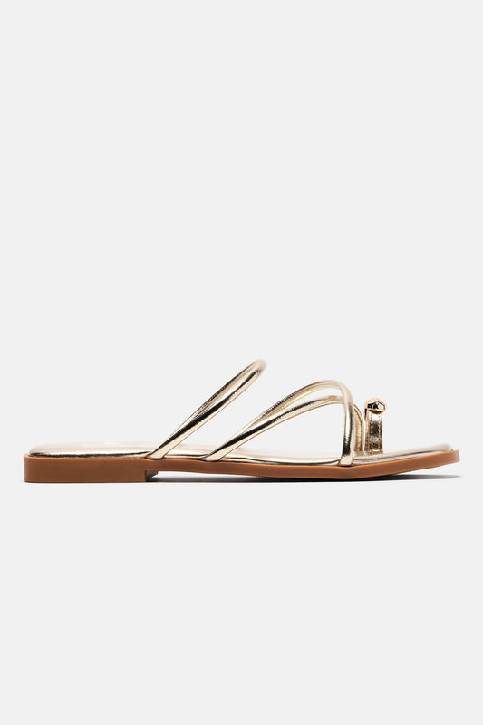 Libbie Flat Sandals - Gold