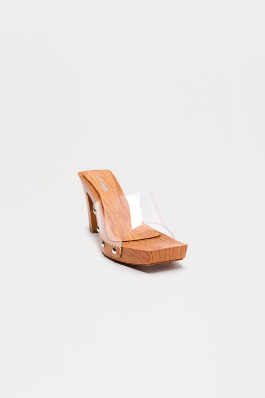 Zinnia Clear Mules - Nude