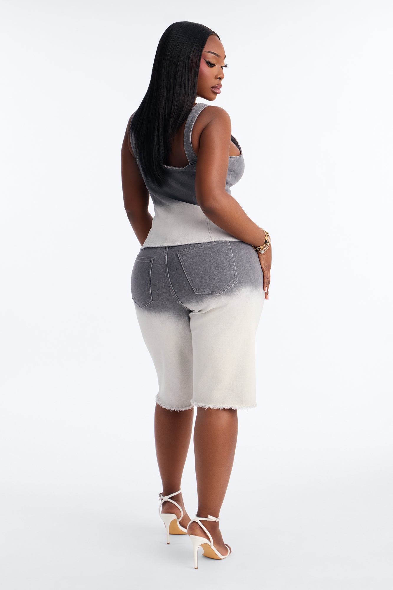 Toned Down Denim Short Set - Vintage Wash
