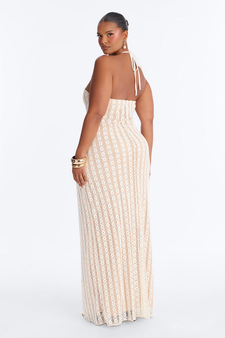 After Sunset Crochet Maxi Dress - Cream