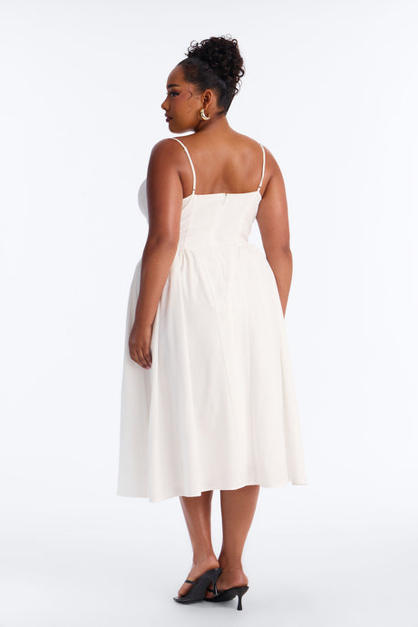Sweet Love Corset Midi Dress - White