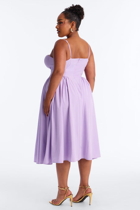 Sweet Love Corset Midi Dress - Lavender