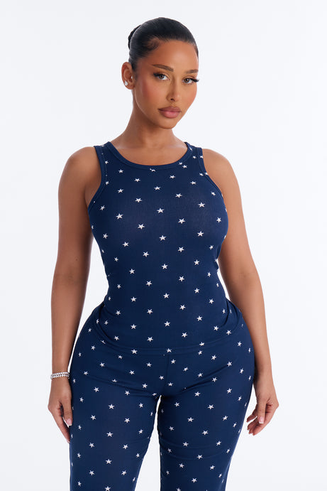 Looking Up At The Stars PJ Pant Set - Navy
