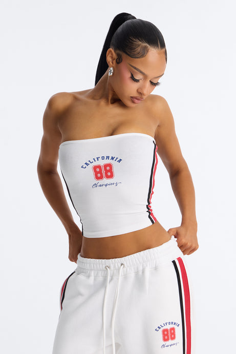 Cali 88' Strapless Fleece Pant Set - White/combo