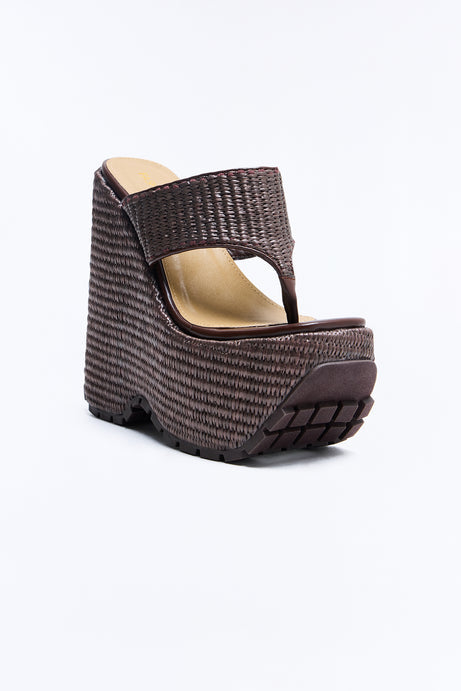 Chase The Sun Platform Wedges - Chocolate