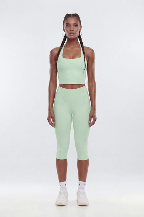 ButterSoft Racer Back Halter Sports Top - Cool Mint
