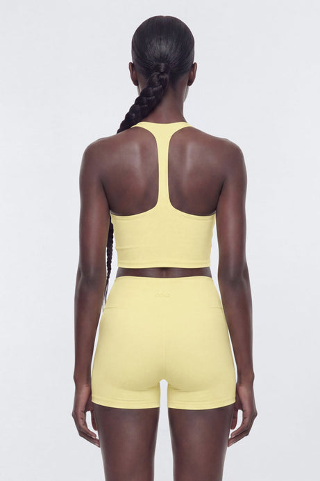 ButterSoft Racer Back Halter Sports Top - Soft Yellow