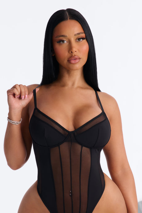 Body Like This Mesh Teddy - Black