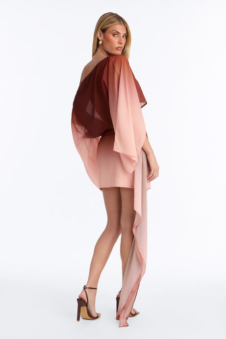 Sundown Escape Ombre Skirt Set - Rust/combo
