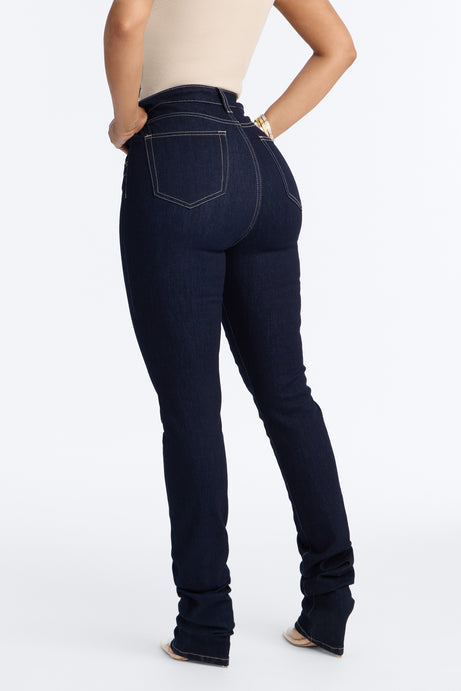 Think Twice Double Waistband High Rise Stacked Skinny Jeans