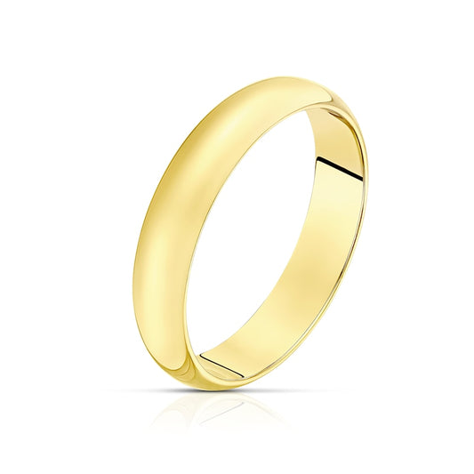 9ct Yellow Gold 4mm Extra Heavy D Shape Ring