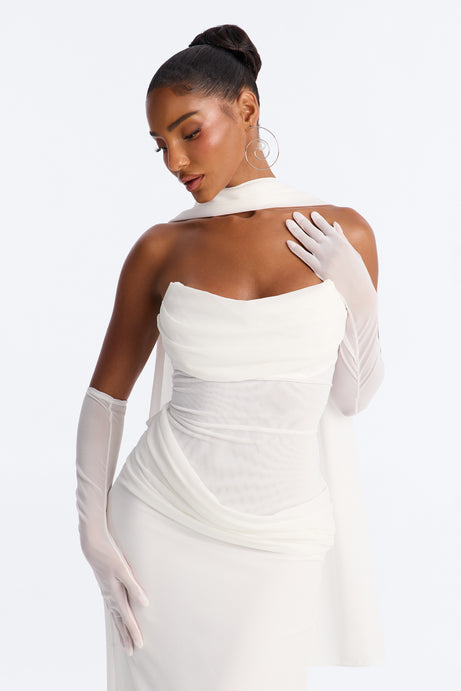 Rich Energy Chiffon Gown - White
