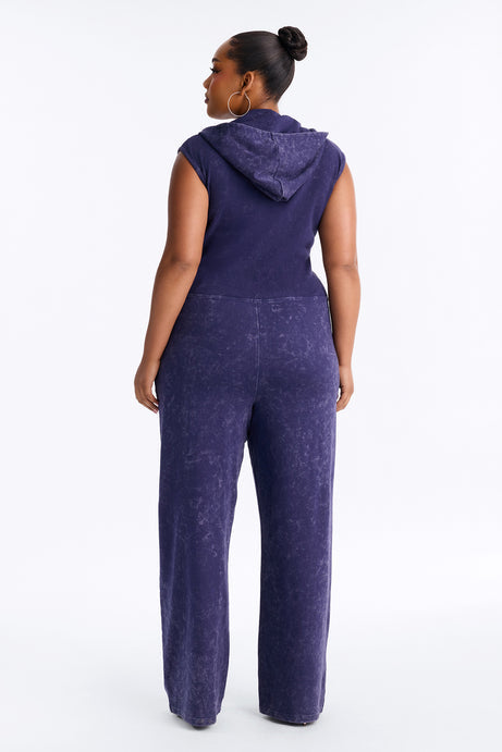 Melanie Sleeveless Hooded Terry Jumpsuit