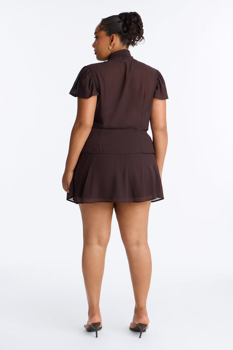 Remi Chiffon Ruched Mini Skirt