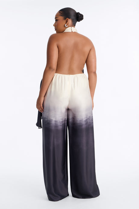 Tina Satin Ombre Draped Jumpsuit