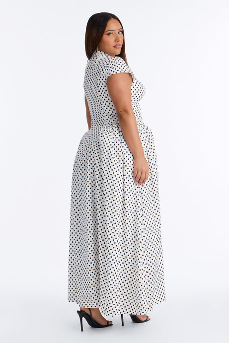 Sweet As Can Be Maxi Dress - White/Black
