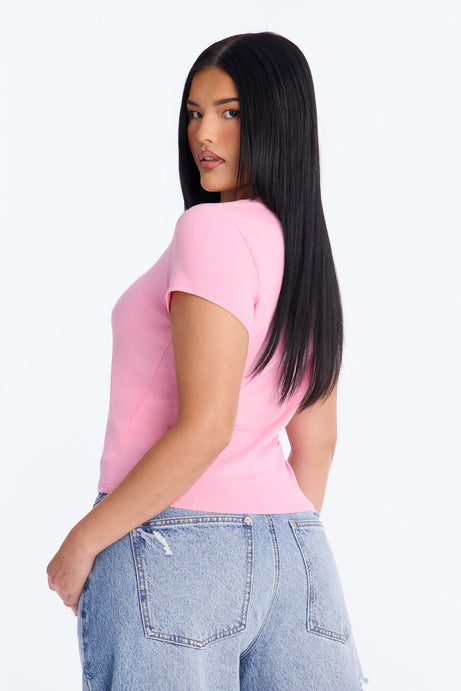 Situationship Survivor Baby Tee - Pink