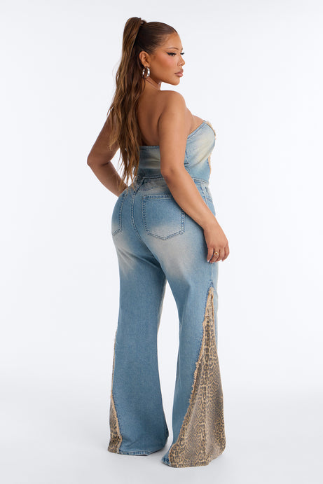 Sara Flare Denim Pant Set