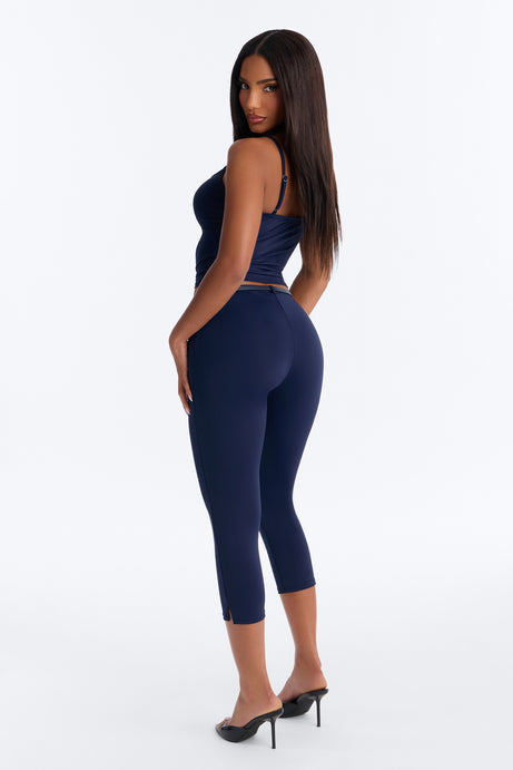 Alexa Belted Capri Set - Navy