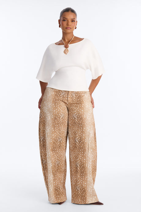 Cici Cinched Waist Short Sleeve Top - Ivory