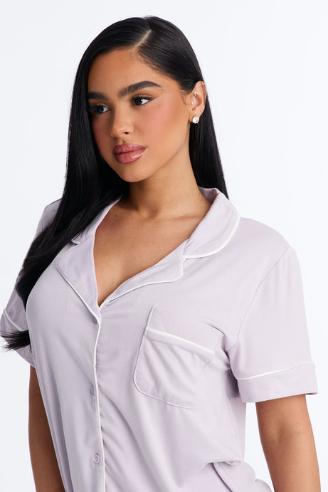 In The Morning PJ Short Sleeve Short Set - Lavender