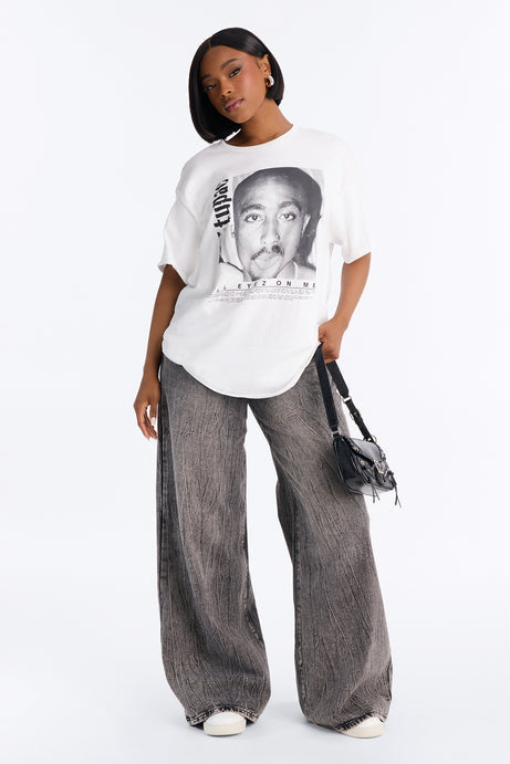 Tupac All Eyes On Me Oversized Tee - White