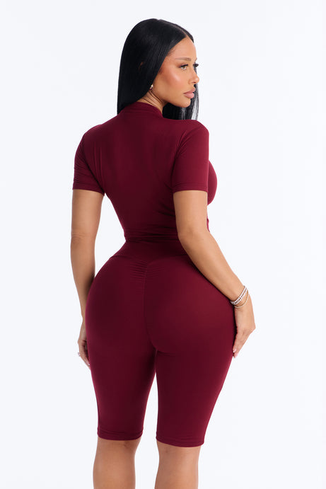Baby Got Back Romper - Burgundy
