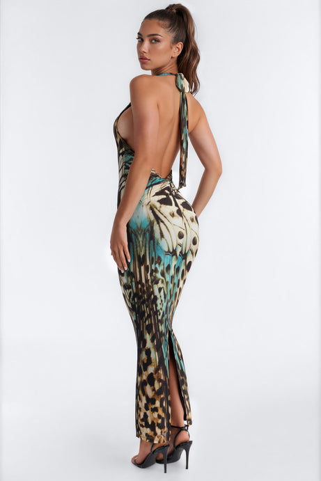 Adore Me Backless Mesh Maxi Dress