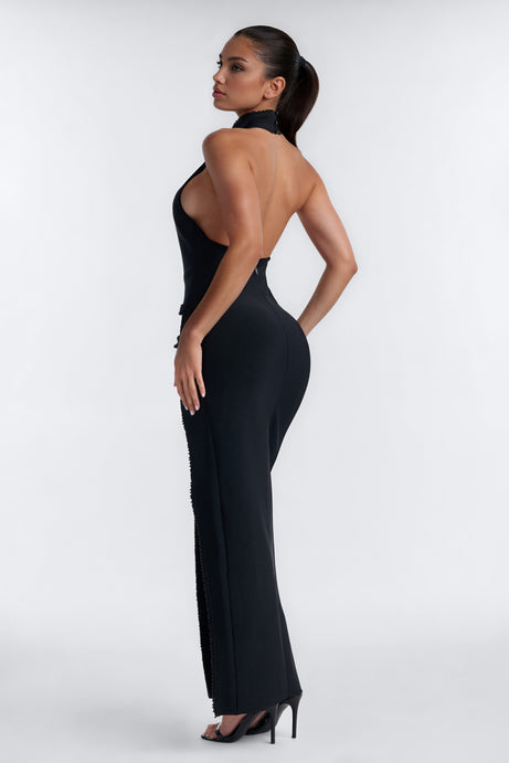 Clear The Way Backless Bandage Maxi Dress