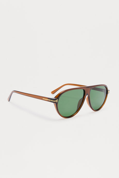 Drivers Seat Aviator Sunglasses - Brown