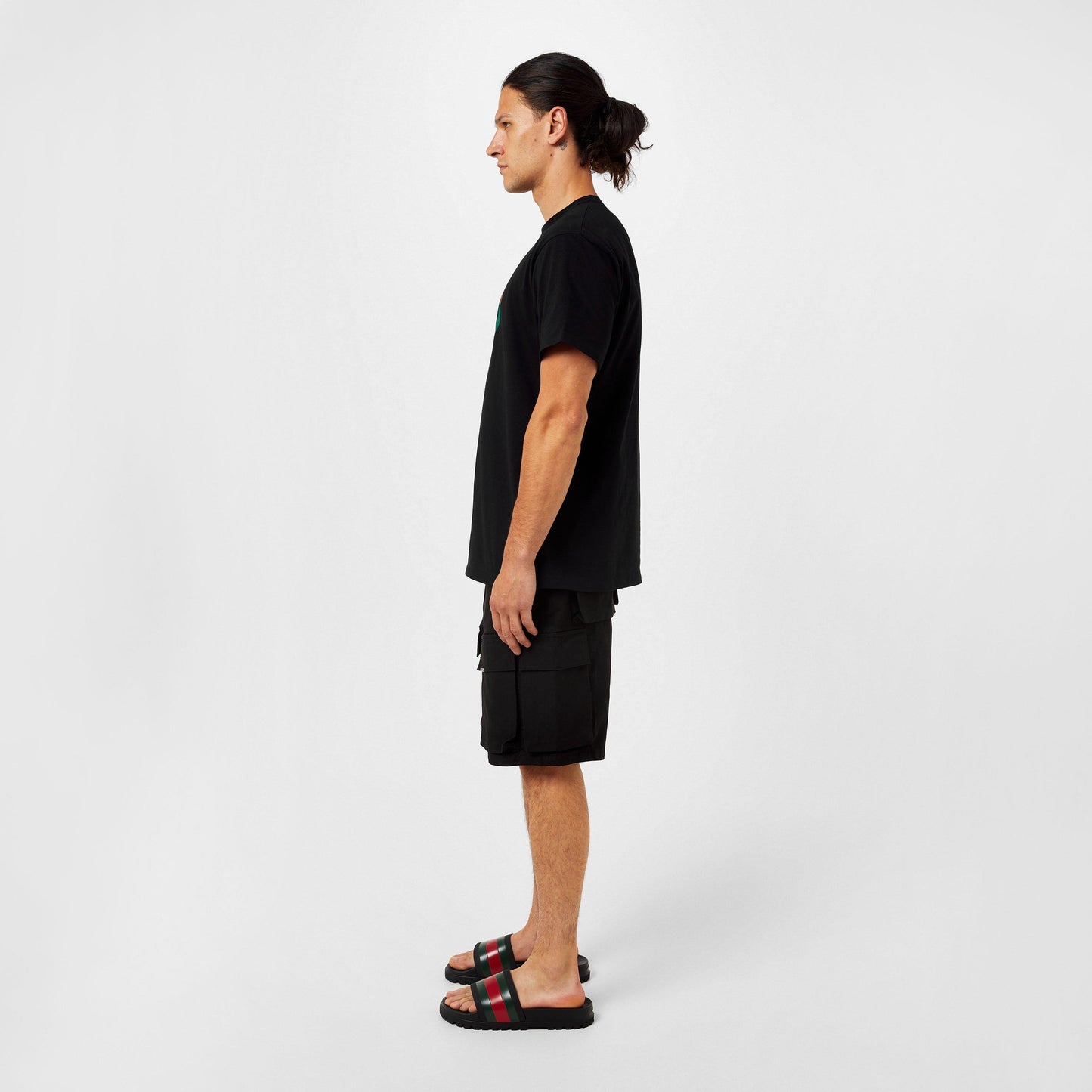 Gucci Men's Web Rubber Slide Sandals