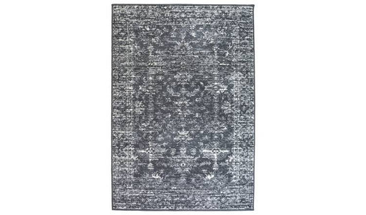 Homemaker Traditional Charcoal Short Pile Rug - 80x150cm