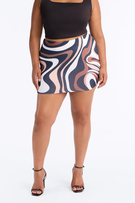 Your Illusion Abstract Mini Skirt - Black/combo