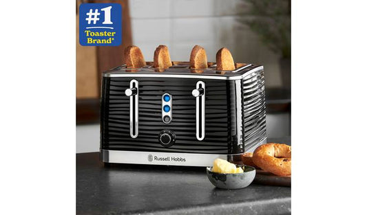 Russell Hobbs Inspire 4 Slice Black Plastic Toaster 24381