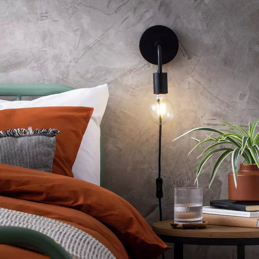 Argos Home Rayner Plug in Wall Light - Black