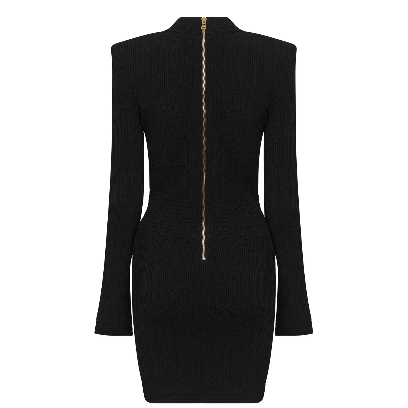 Knitted Gold Button Dress