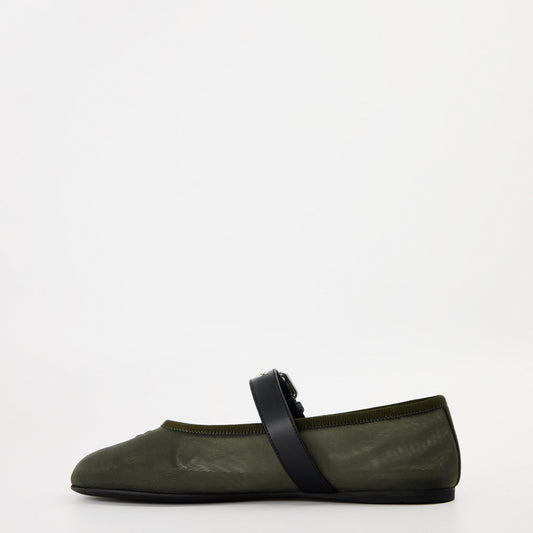 Miu Miu Mesh fabric ballerinas